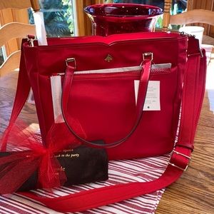 New Kate Spade red Jae medium satchel     (w/ bonus dust cover)